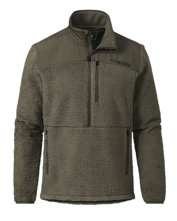 Sherpa Fleece Zip Pullover | Ash