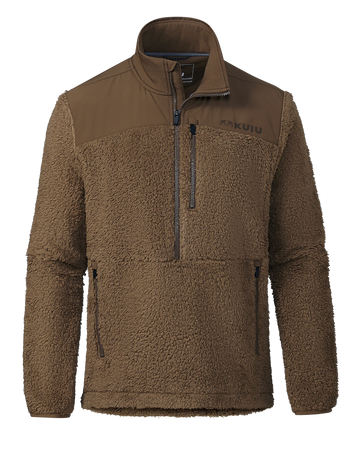 Sherpa Fleece Zip Pullover | Grizzly