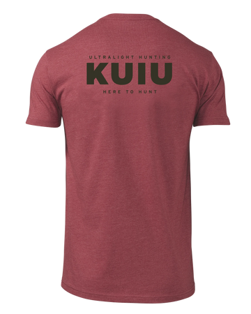 KUIU Here to Hunt Back Logo T-Shirt | Cardinal