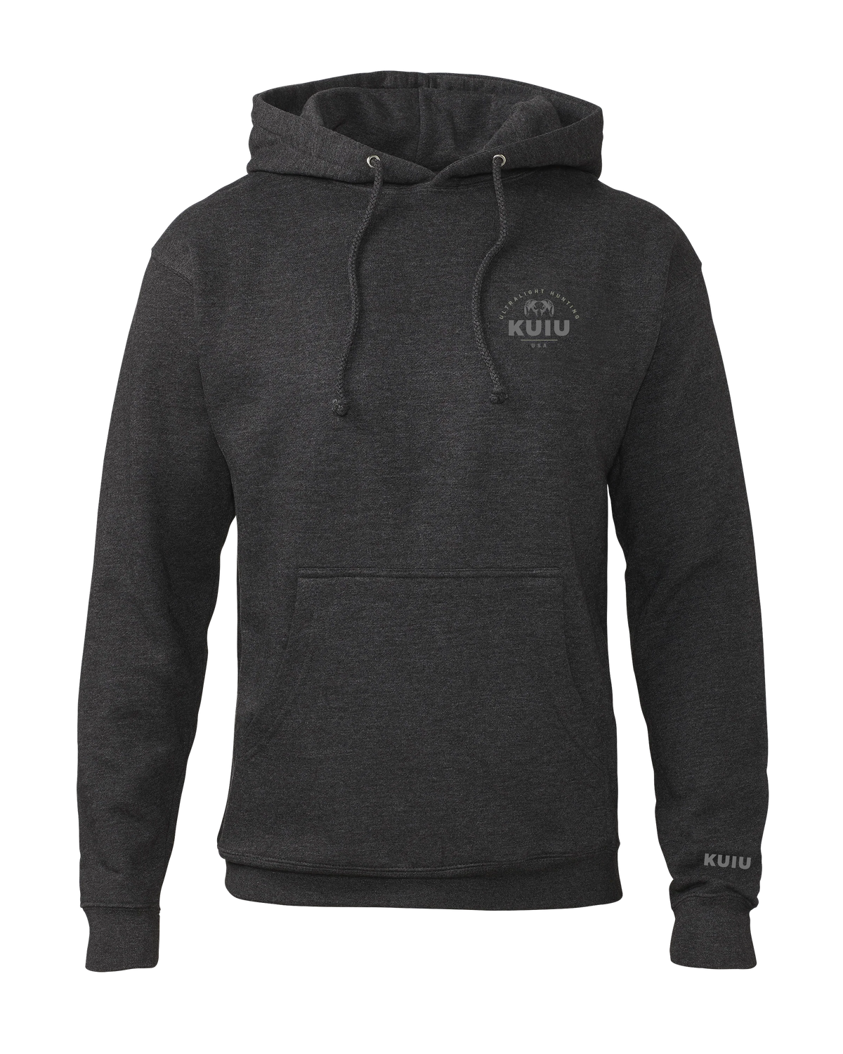Outlet KUIU Stacked Chest Logo Hoodie | Charcoal